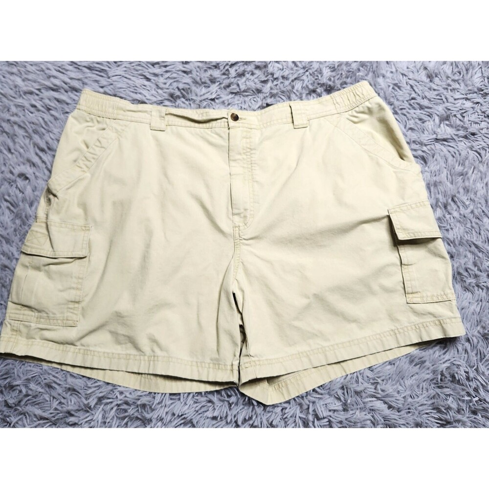 LL Bean Cargo Shorts Mens Size 42 100% Cotton Khaki Tan Beige 224994 Hiking L.L.